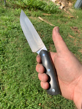 Load image into Gallery viewer, Custom handmade survival knife. 80crv2 high carbon Steel with Hamon
