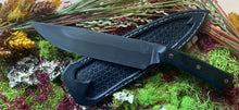 Load image into Gallery viewer, Custom handmade survival knife. 80crv2 high carbon Steel with Hamon
